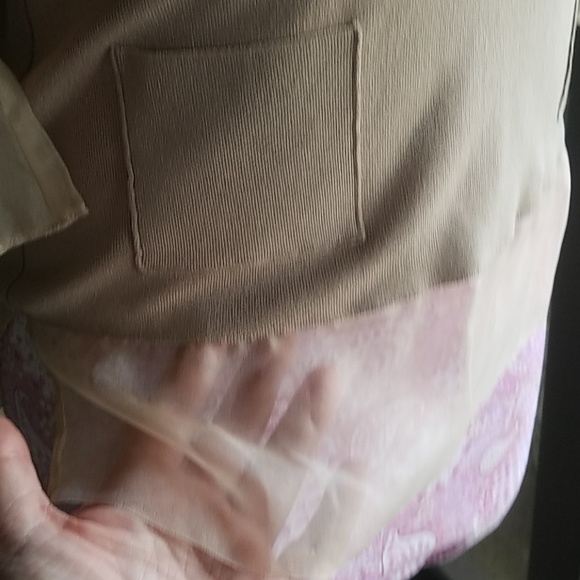 Vtg Jill Sanders blouse beige small organza detail - Picture 8 of 8